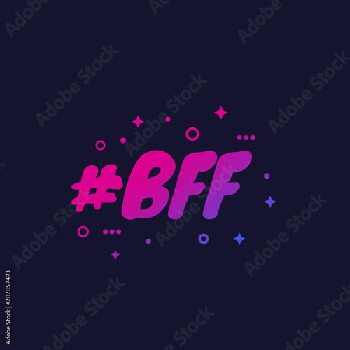 BFF, best friends forever, vector graphic