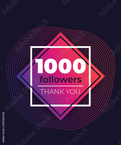 1000 followers, greeting banner