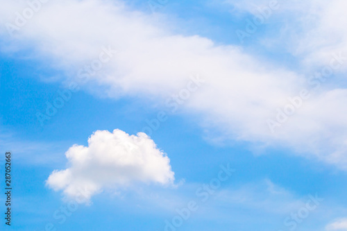 The white clouds in the sky in the afternoon.