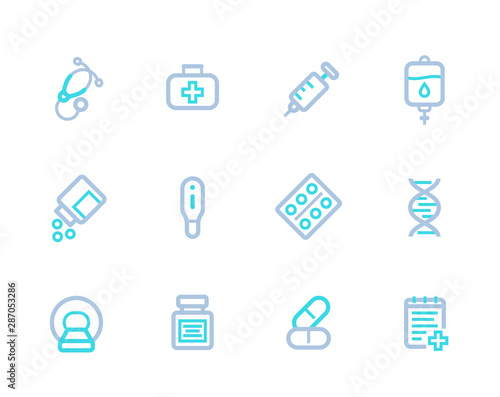 Healthcare, medical vector line icons