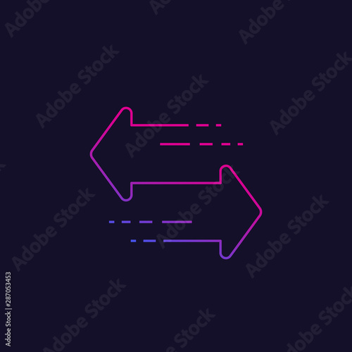 arrows, reverse, transfer, switch line icon