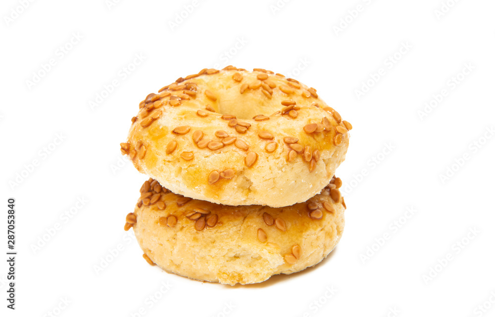 puff pastry sprinkled with sesame seeds isolated puff pastry sprinkled with sesame seeds isolated