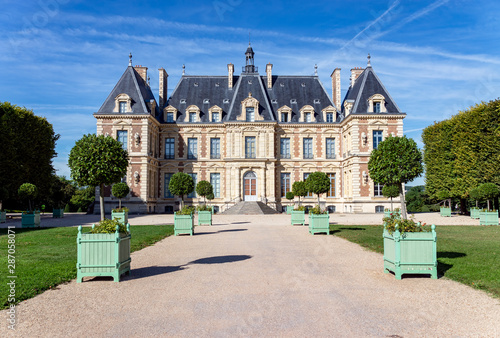 Entrance to Chateau de Sceaux, a castle inside parc de Sceaux - Hauts-de-Seine, France. photo