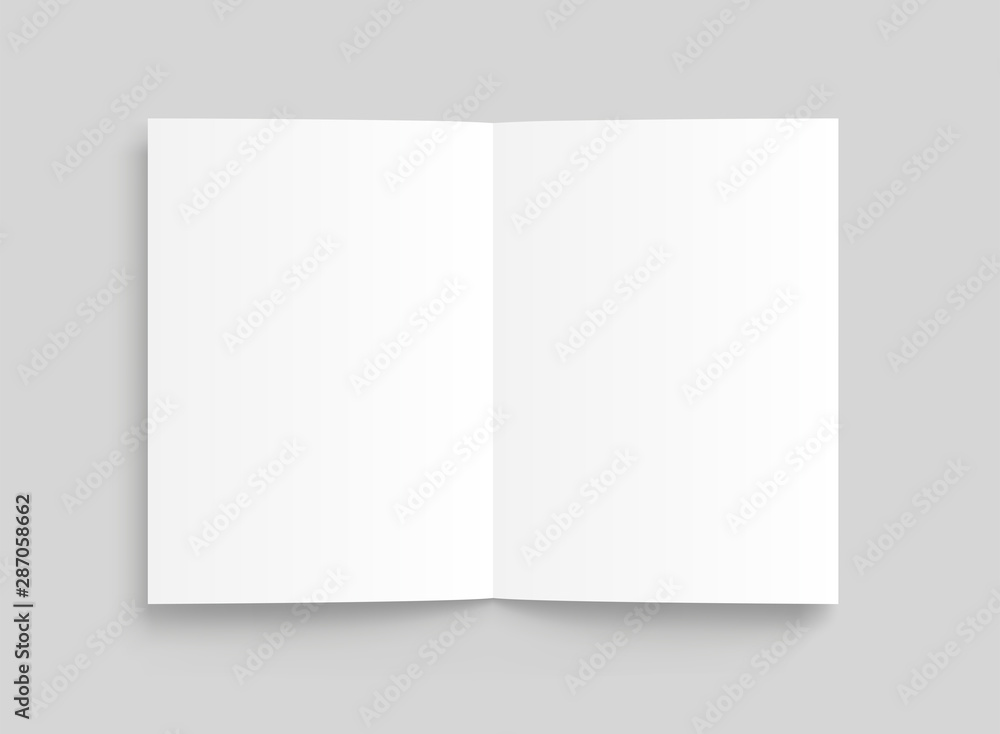 Vector blank white paper opened. Front view. - stock vector. - obrazy, fototapety, plakaty 