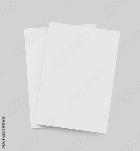 Vector A4 format paper with shadows - stock vector.