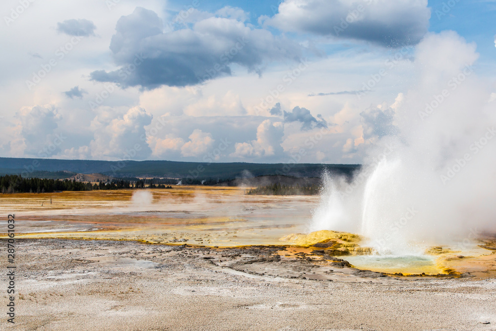 geothermal area at yellowstone national park