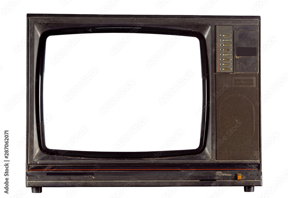 Old television isolated on white background Old television isolated on white background