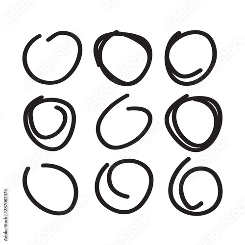Set of hand drawn circles