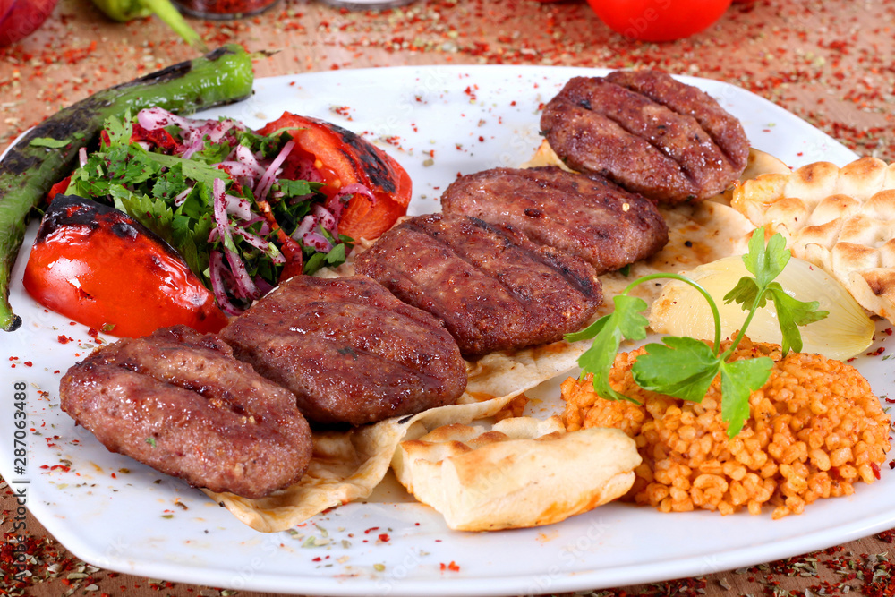 Turkish hamburger dumplings on a plate