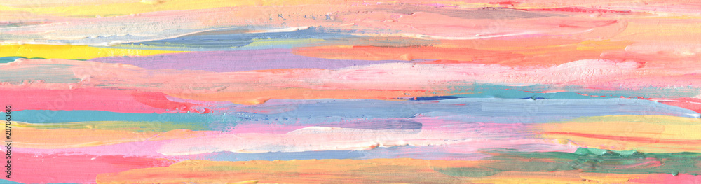 Abstract strip smear Brush stroke acrylic and watercolor painting.