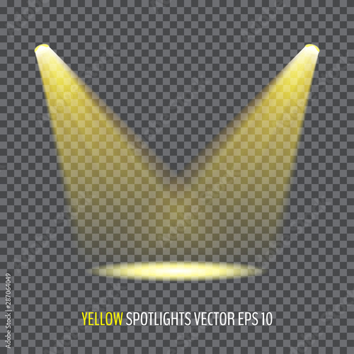 Glowing yellow spotlights
