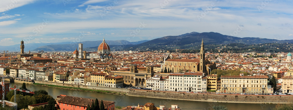 Panorama of the medieval city of Florence, Italy