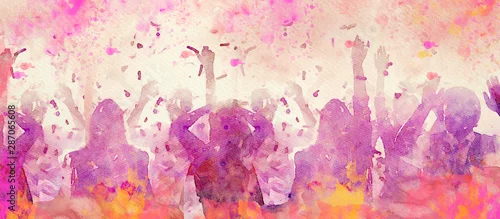 Obraz Przyjęcie. Akwarela transparent