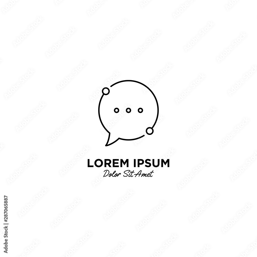 Techno Chat logo vector icon illustration line outline monoline Techno Chat logo vector icon illustration line outline monoline
