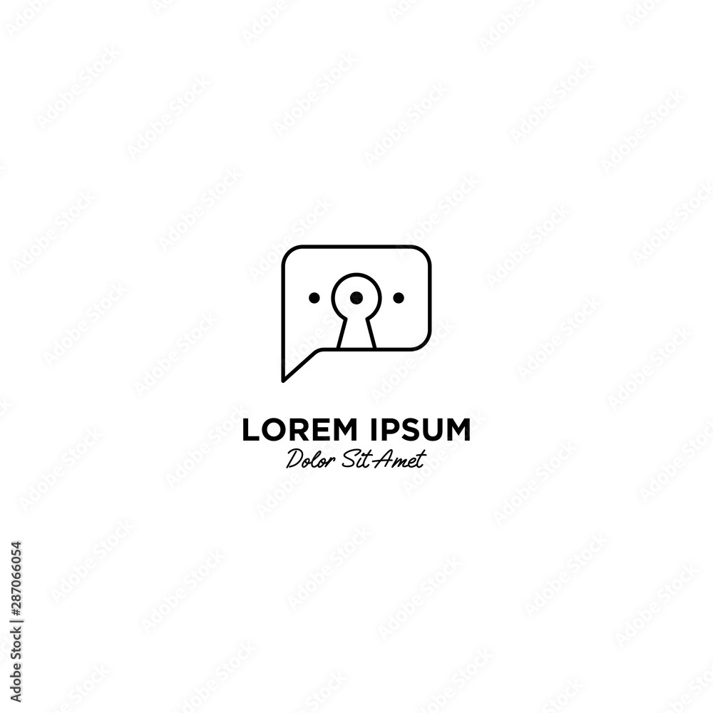 Private Chat logo vector icon illustration line outline monoline Private Chat logo vector icon illustration line outline monoline