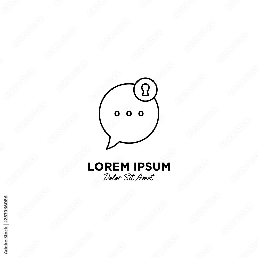 Private Chat logo vector icon illustration line outline monoline Private Chat logo vector icon illustration line outline monoline
