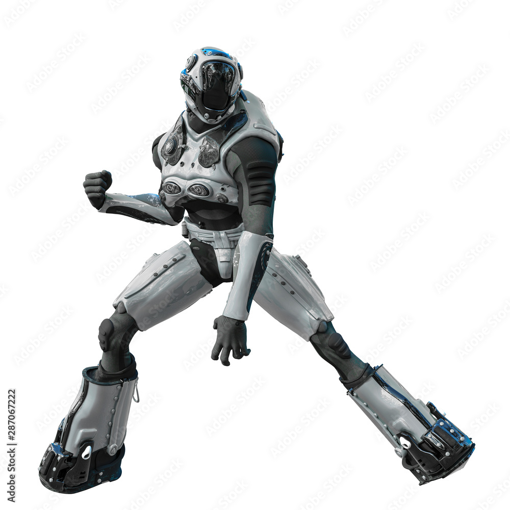 astronaut in gray exo suit exploring arround astronaut in gray exo suit exploring arround