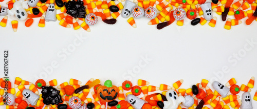 Obraz na płótnie Halloween candy double border banner
