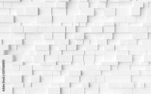 irregular tri-dimensional paper brick wall textured, for wallpaper. 3d illustration