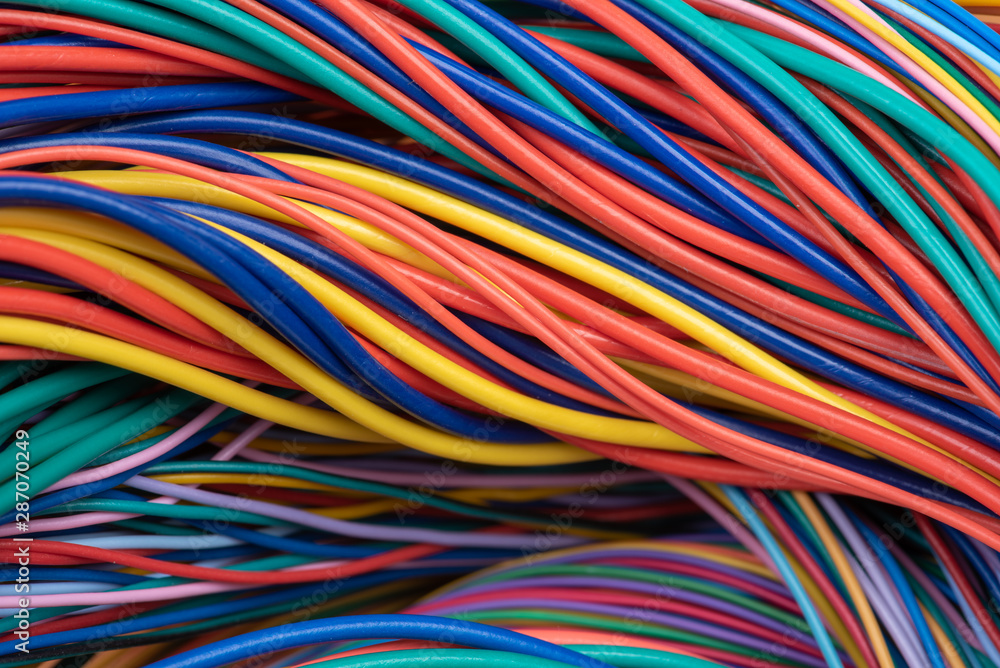 Bundle of telecommunication multicolored cable