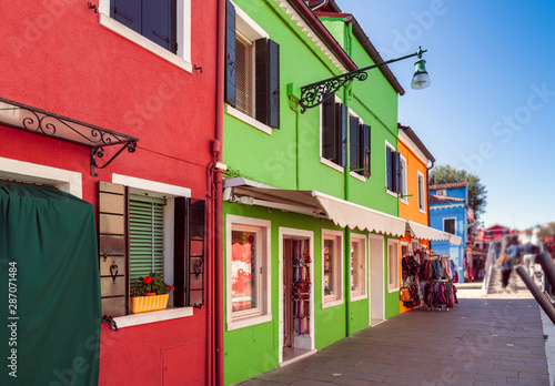 Burano island with colorful houses