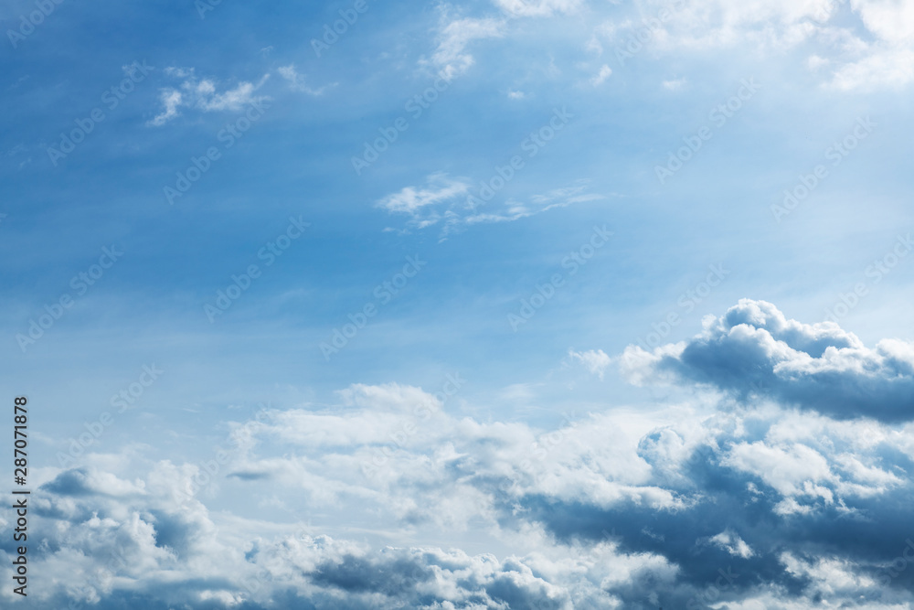 Blue sky with natural white clouds landscape.- Image