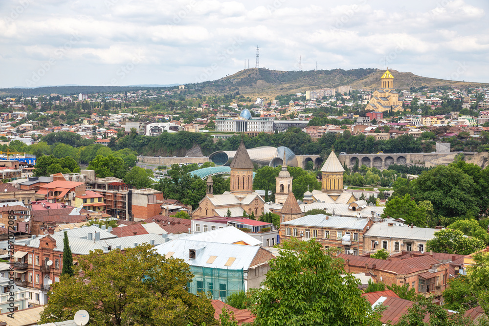 Top view of modern Tbilisi