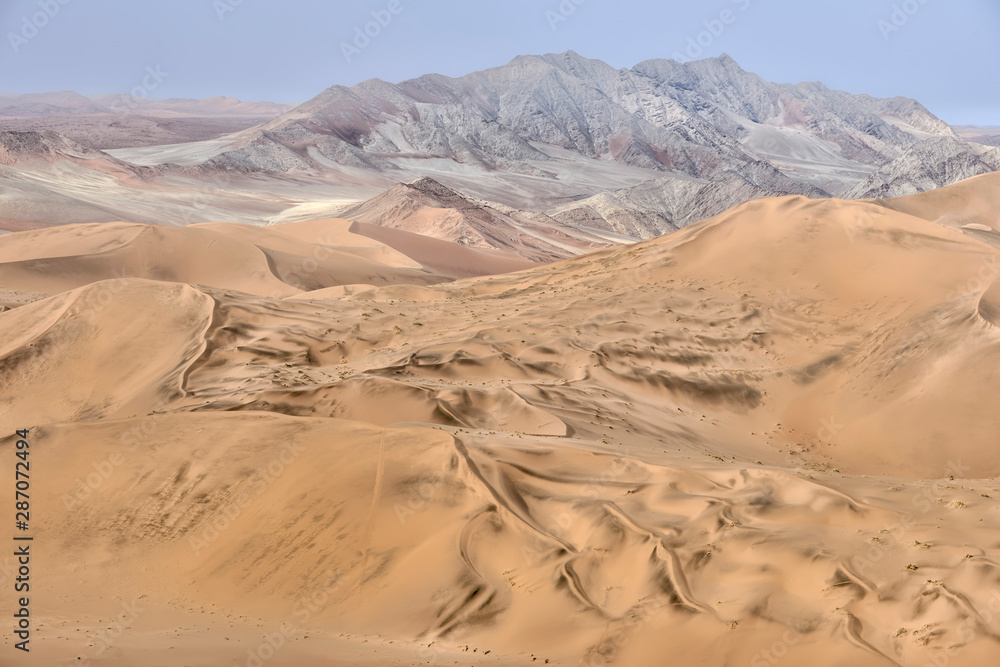 Colorful sand dunes in the Namib-Naukluft National Park, Namibia Colorful sand dunes in the Namib-Naukluft National Park, Namibia