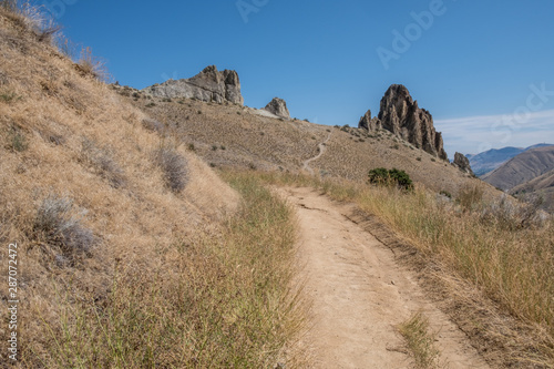 View of Saddle Rock from trail in Wenatchee Washington