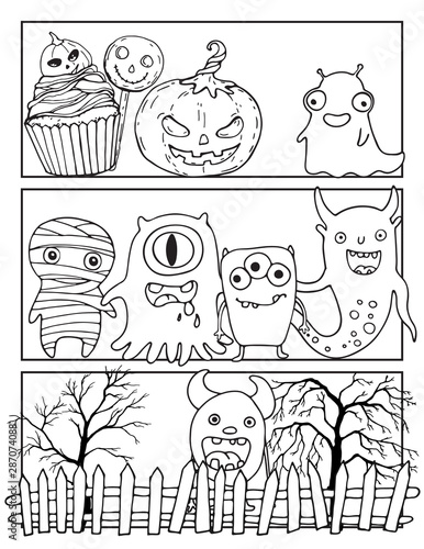 Comic blank layout template Halloween background