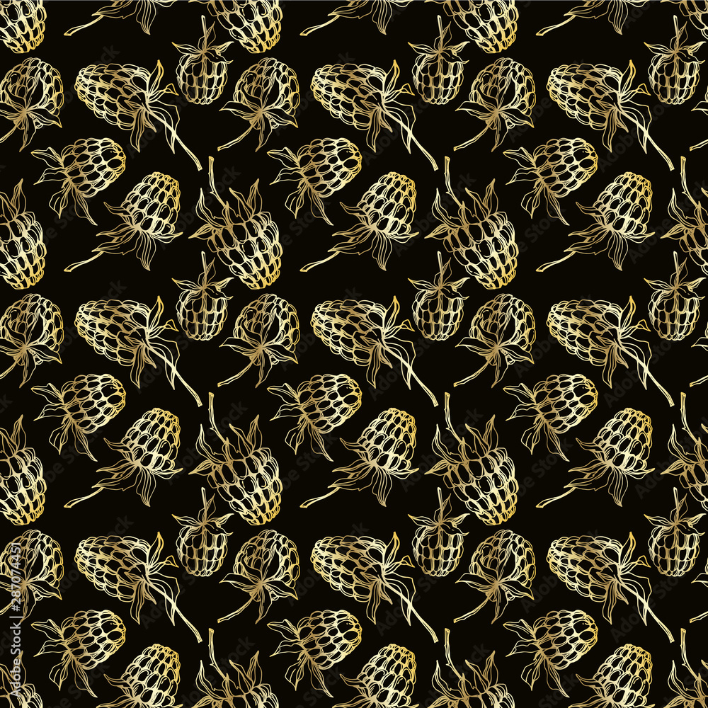 Vector Raspberry healthy food isolated. Black and white engraved ink art. Seamless background pattern. Vector Raspberry healthy food isolated. Black and white engraved ink art. Seamless background pattern.
