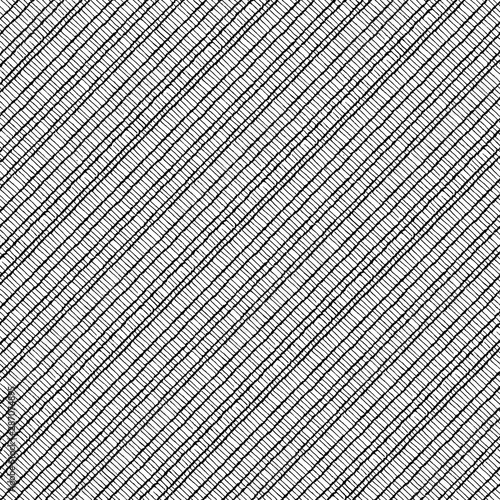 Texture or graphic pattern from short, thin line intersections, positioned vertically, obliquely, or horizontally. Textile. Paper. Monochrome. For posters, banners, retro and urban design 