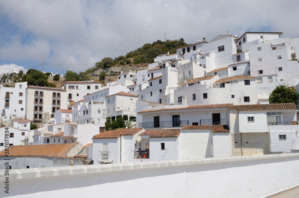 White houses on hill in Casares, Andalusia, Spain