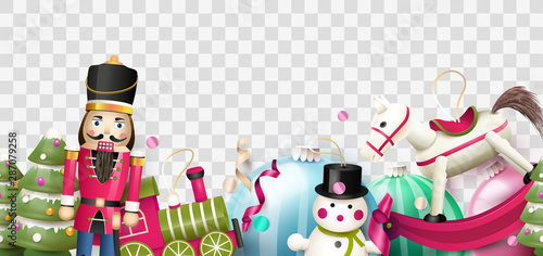 Christmas wooden toys border