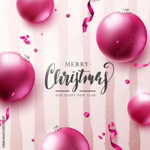 Christmas pink baubles