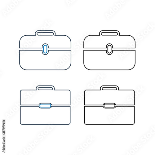 Briefcase  line icon set. Vector EPS.