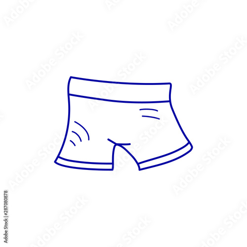 Vector illustration, isolated underpants on the white background. Line style.