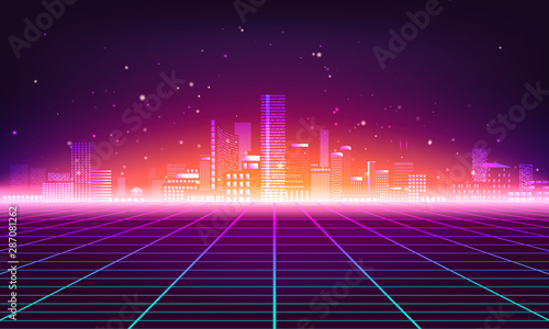 Retro futuristic background