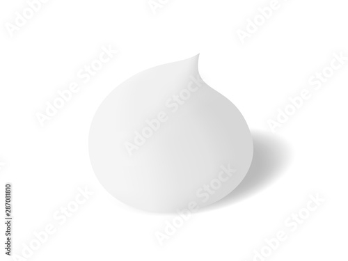White soft and moisturizing foam for cleansing. Realistic vector foaming cleanser on white background photo