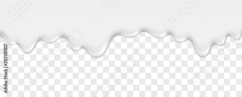 Realistic liquid cream on transparent background