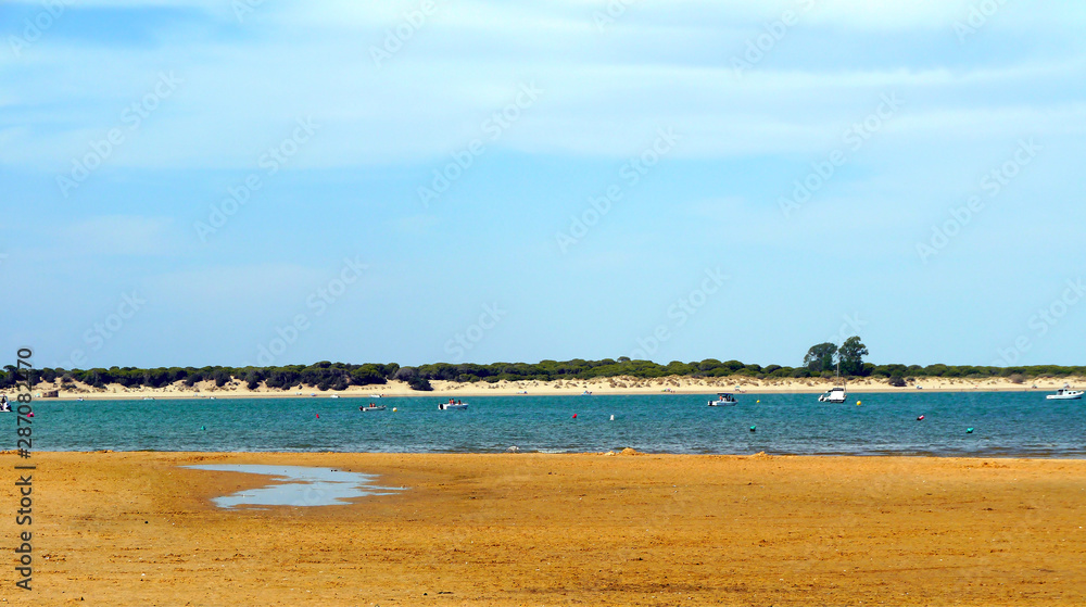 Sanlucar de Barrameda beach. Cadiz. Andalusia. Spain. Europe. August 25, 2019