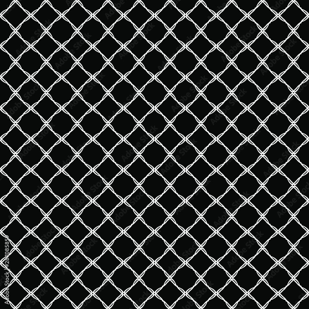 Seamless oriental pattern with Arabic ornaments. White lines on a black background. Seamless oriental pattern with Arabic ornaments. White lines on a black background.