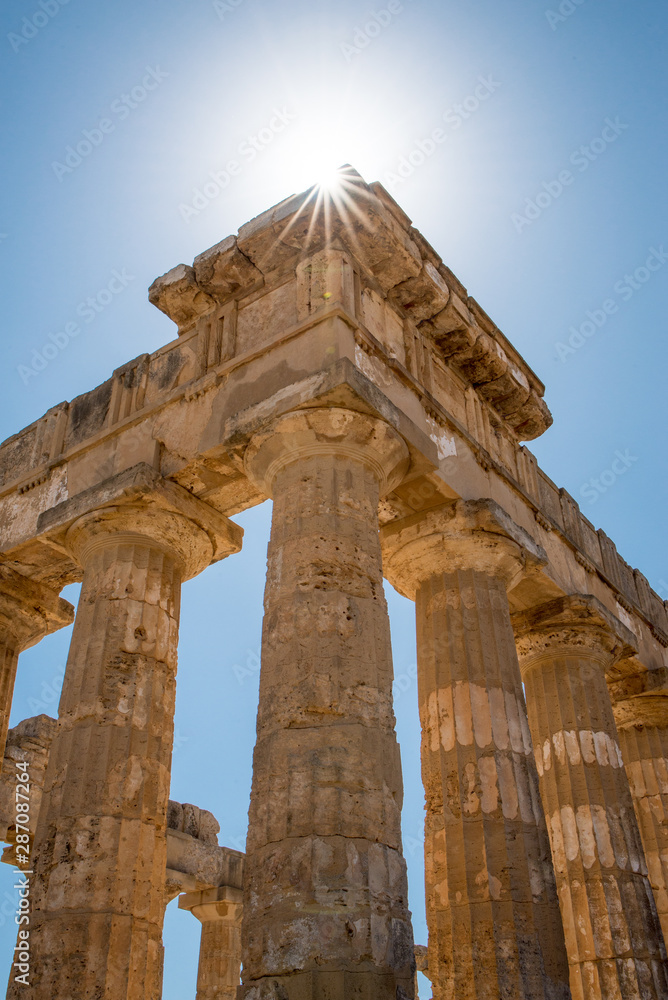 Old temple of ancient greek temple in Selinunte, Sicily