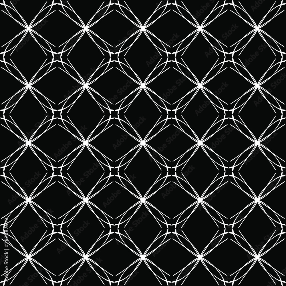 Fototapeta premium Seamless oriental pattern with Arabic ornaments. White lines on a black background.