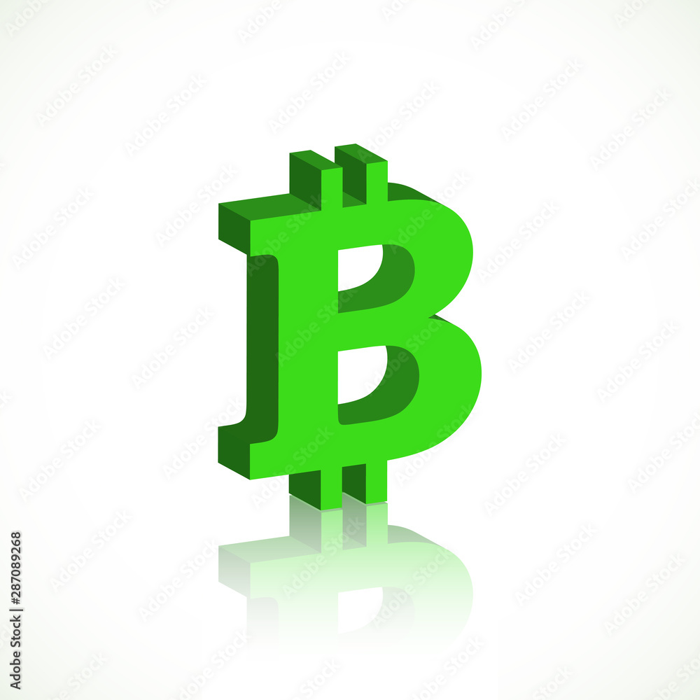 Green bitcoin symbol Green bitcoin symbol