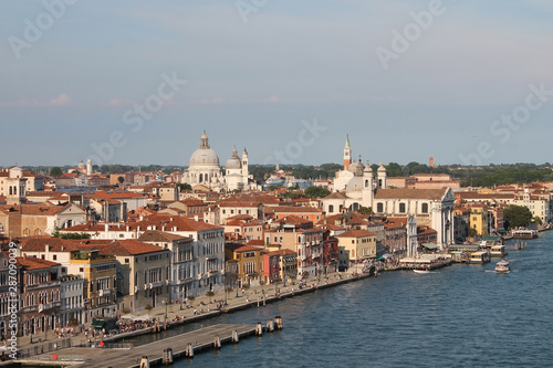 Aerial View of Venice, Italy from the giudecca canal