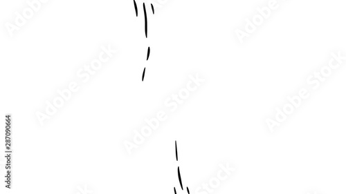Two flying ghosts. Hand drawn 2d cartoon animation.