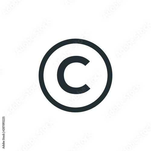 copyright symbol flat style