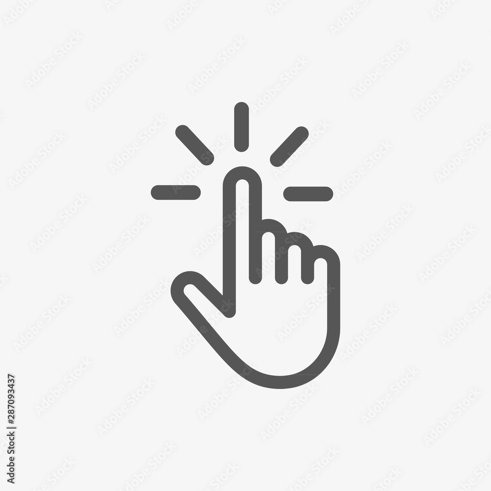 Hand clicking icon logo - obrazy, fototapety, plakaty 