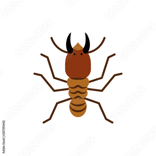 Termite insect wood single flat color vector icon